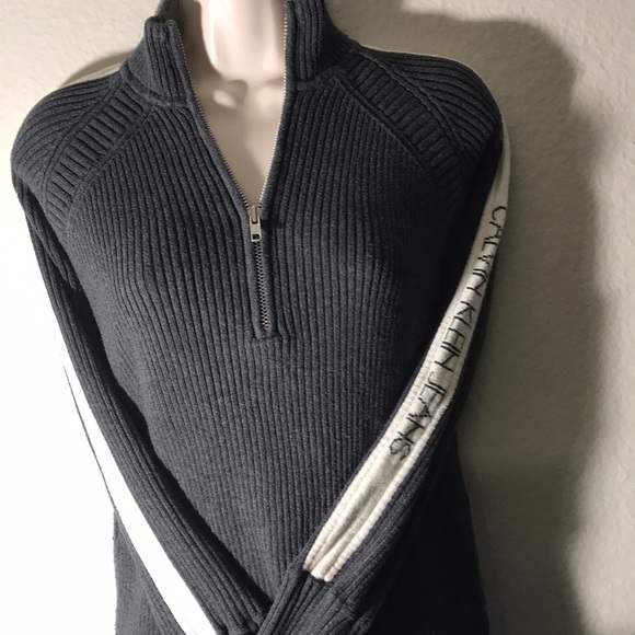 CALVIN KLEIN JEANS QUARTER ZIP SWEATER TOP - Picture 1 of 6